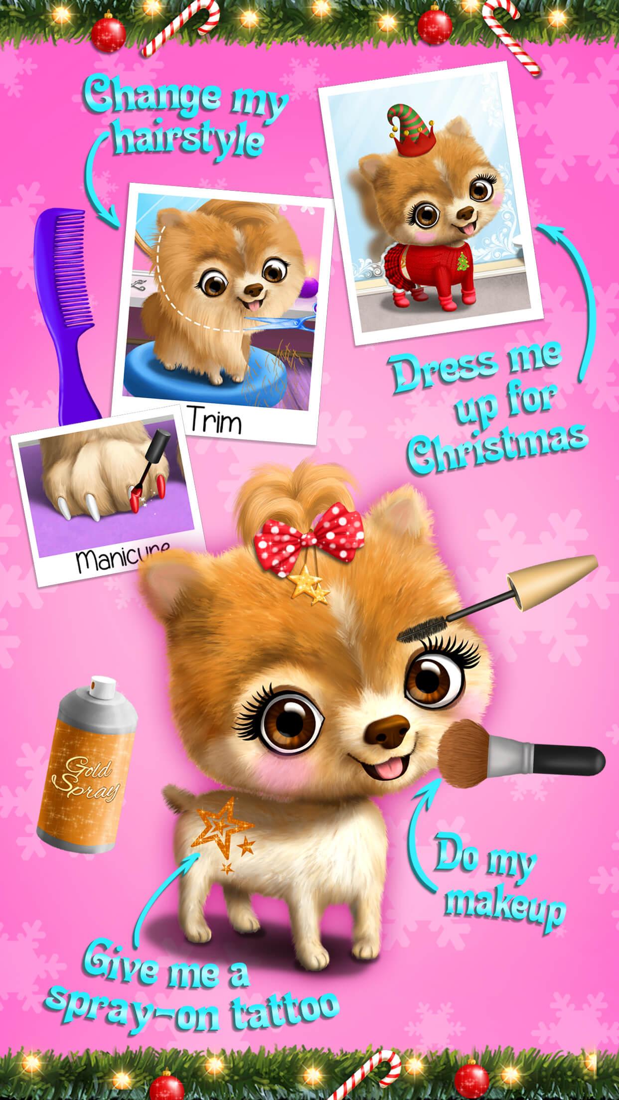 Android application Christmas Animal Hair Salon 2 screenshort