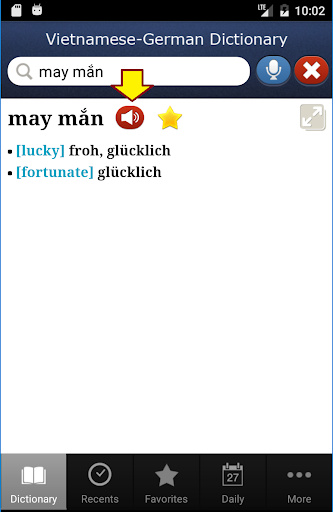 Vietnamese-German Dictionary Screen 3
