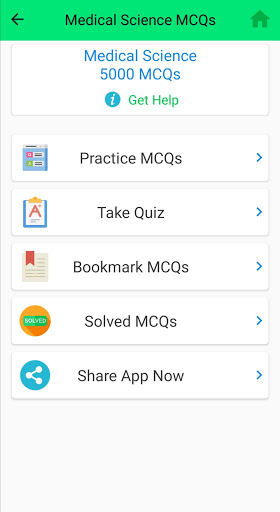 Android application Medical Science MCQs screenshort