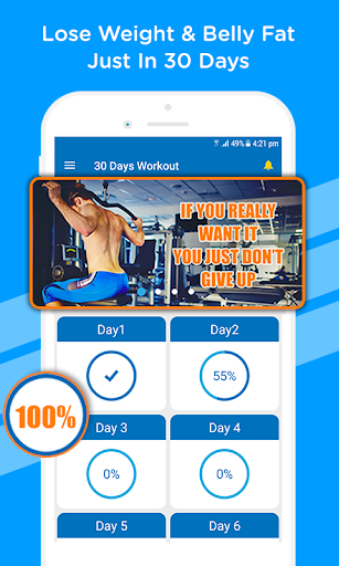 Android application Workout in 30 days: Six pack screenshort