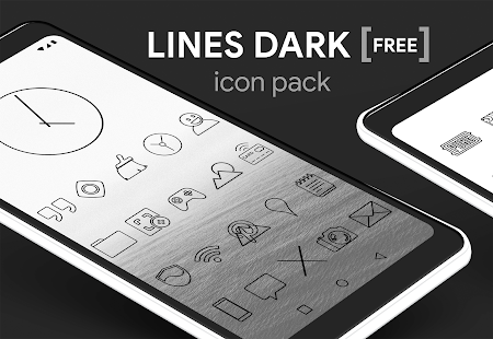 Lines Dark - Icon Pack Screenshot