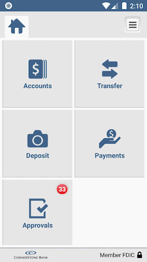 Cornerstone Bank Business Screen 3
