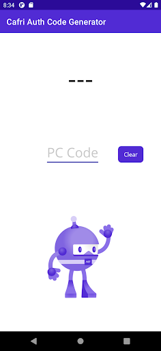 Android application Cafri Auth Code Generator screenshort