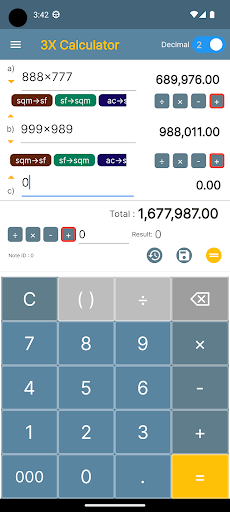 Android application 3X Calculator screenshort