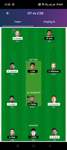 WPL 2024 Live & Fantasy Team Screen 3