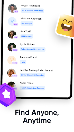 Screenshot of Work Contacts: In-Work Network
