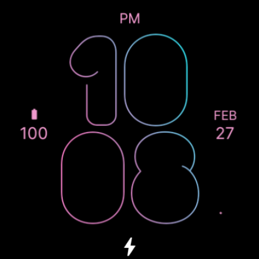 Skinny Blue Pink Watch Face Logo