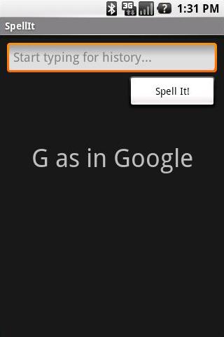 Android application SpellIt screenshort