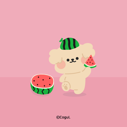 카카오톡 테마 - 알콩_여름 수박 핑크 logo