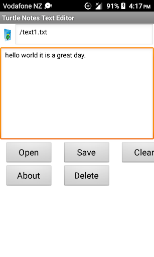 Android application Turtle Text Notes Editor screenshort