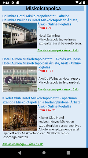 Miskolctapolcai szállodák, wel Screen 3
