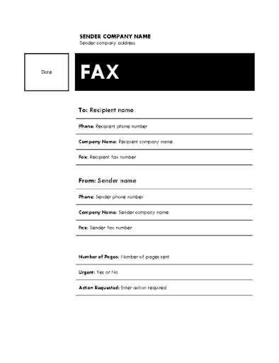 Fax Template Cover Sheet Screen 2