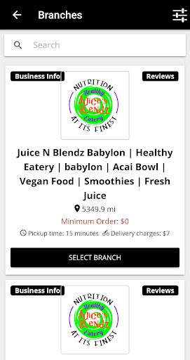 Juice & blendz Screen 2
