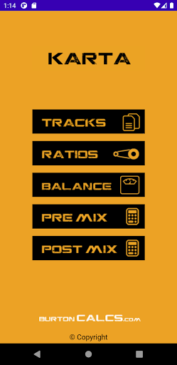 Android application KARTA - Karting tool kit app screenshort