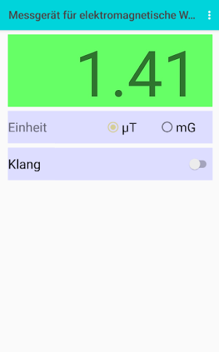 Android application Messgerät für elektromagnetisc screenshort