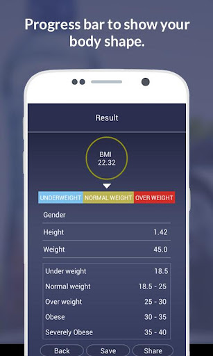 BMI Fitness Calculator Screen 3