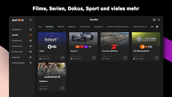 Zattoo - TV Streaming App Screenshot