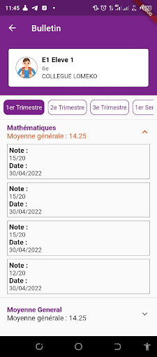 Android application Lomeko School screenshort