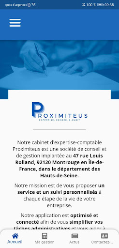 Android application Proximiteus Comptable à Paris screenshort