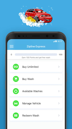 Android application Zipline Express screenshort