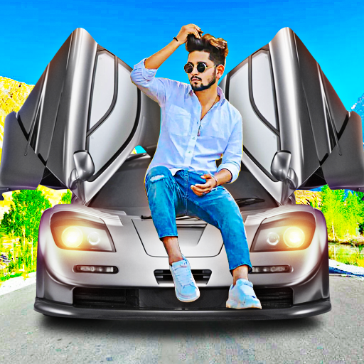 Sport car photo editor frames logo