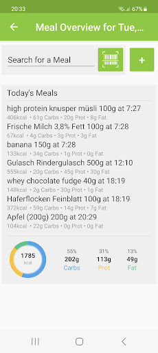 Nutritionclock Screen 3