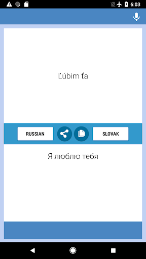 Russian-Slovak Translator Screen 2