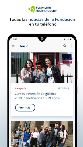 Android application Fundación Huérfanos CNP screenshort