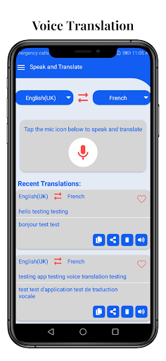 Speak and Translate Voice Screen 2