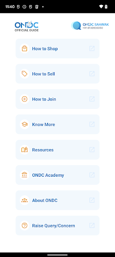 Android application ONDC Official Guide screenshort