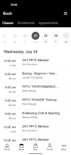 Personal Performance Training Screen 3
