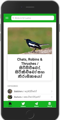 Android application Birds of Sri Lanka screenshort