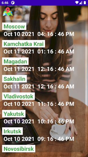 Android application Russian Time Zones Clock screenshort