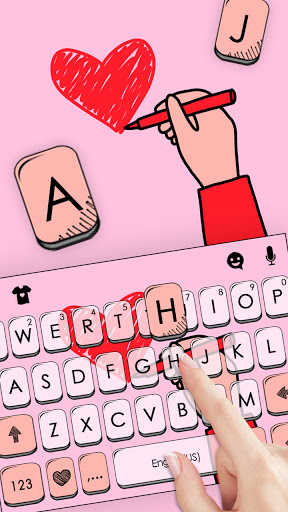 Heart Doodle Love Keyboard Bac Screen 2