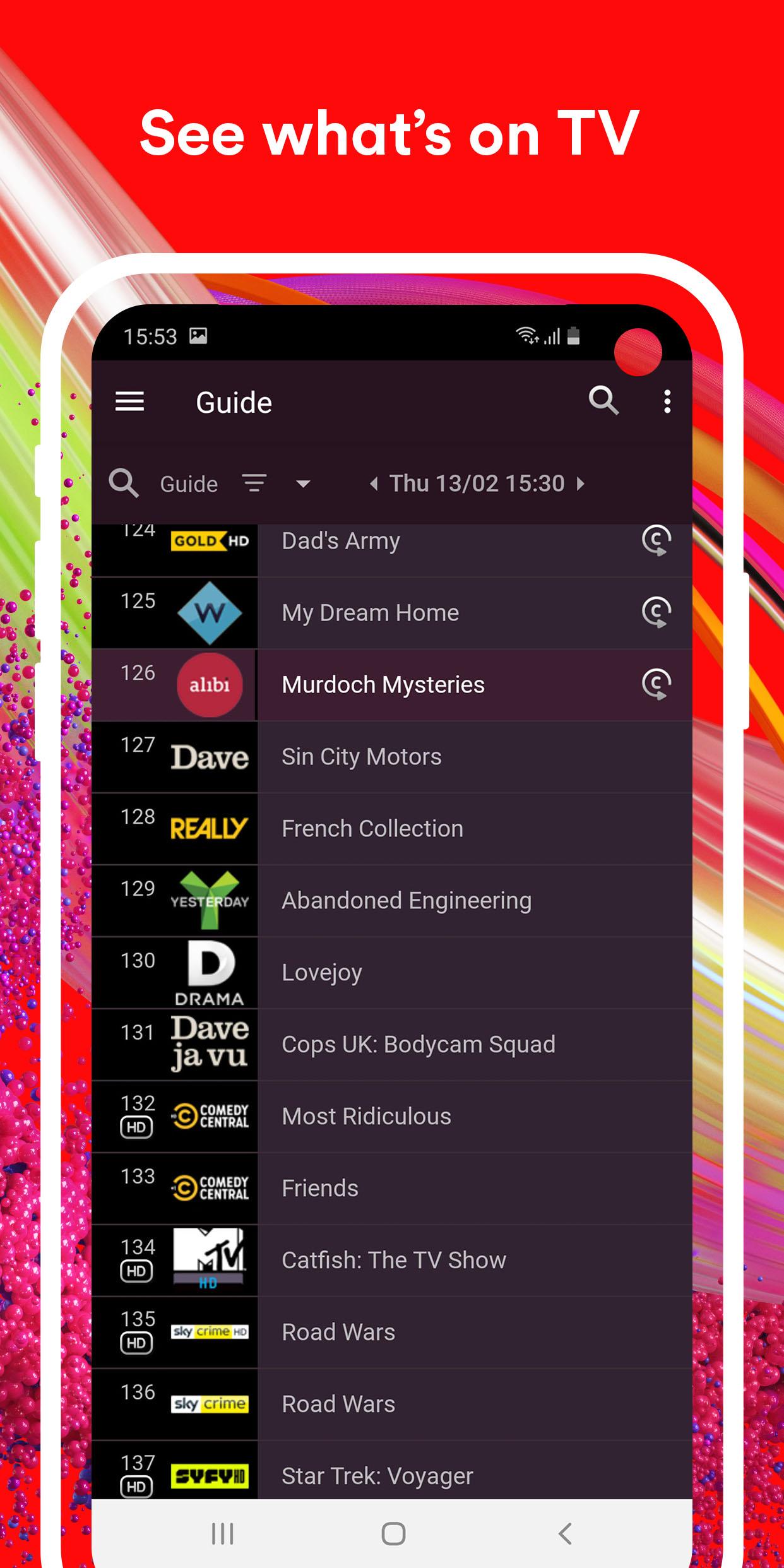 Android application Virgin TV Control screenshort