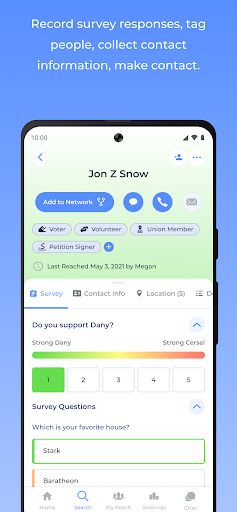 Reach — Progressive Organizing Screen 3