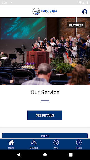 Android application Hope Bible Church screenshort