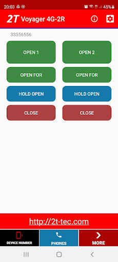 Android application Voyager 4G-2R screenshort