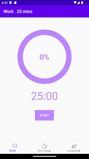 Pomodoro Productivity Timer Screen 2