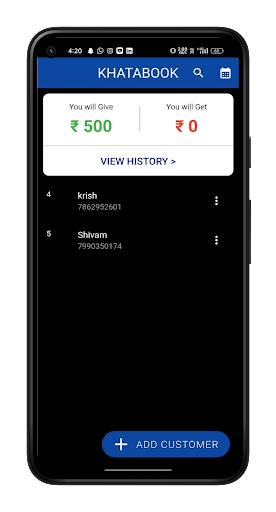 Android application Account Book : Manage Business screenshort