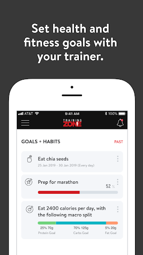 Screenshot of Training Zone App