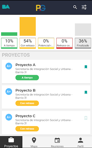 Android application Plataforma Integral de Gestión screenshort