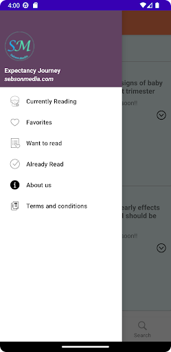 Android application Expectancy Journey screenshort