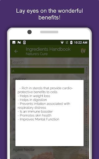 Screenshot of Ingredients & Nutrition Guide