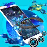 Blue Space Aircraft Mobile Theme icon
