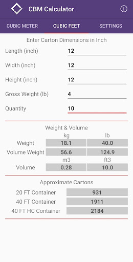 CBM Calculator Screen 3
