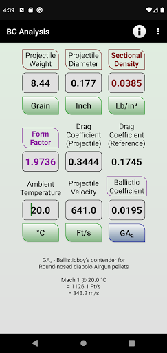 Android application BC Analysis screenshort