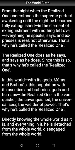 The World Sutta - Buddhism Screen 3