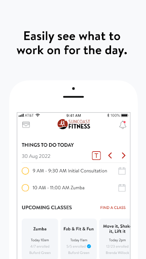 Suncoast Fitness App Screen 2
