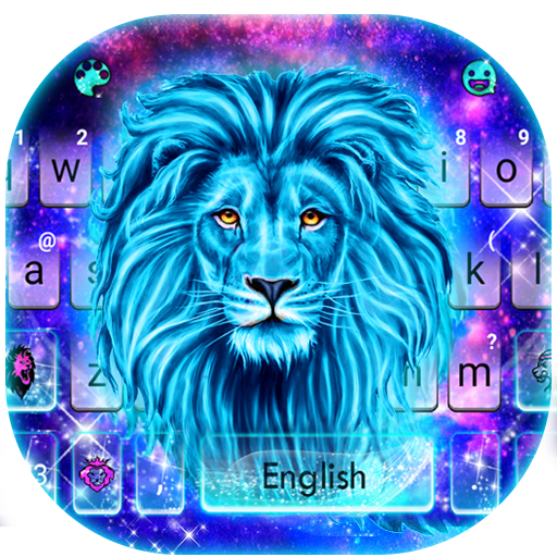Galaxy Neon Lion Keyboard Them